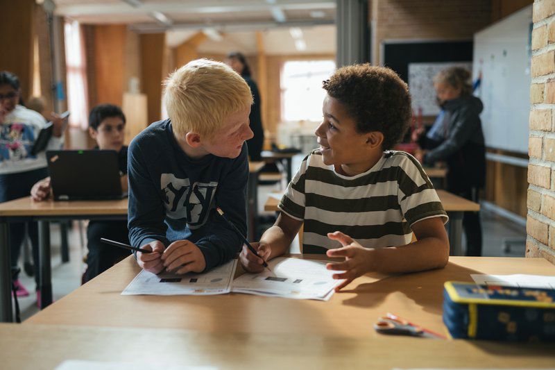 2 drenge der laver opgaver