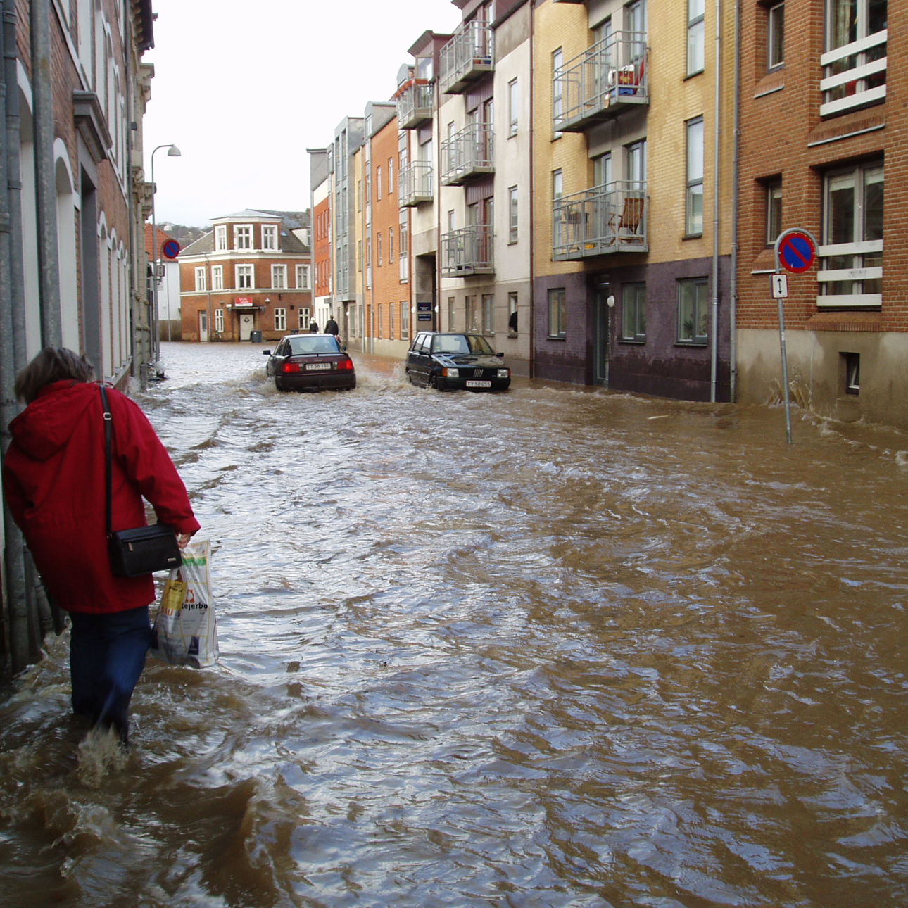 Oversvømmet gade