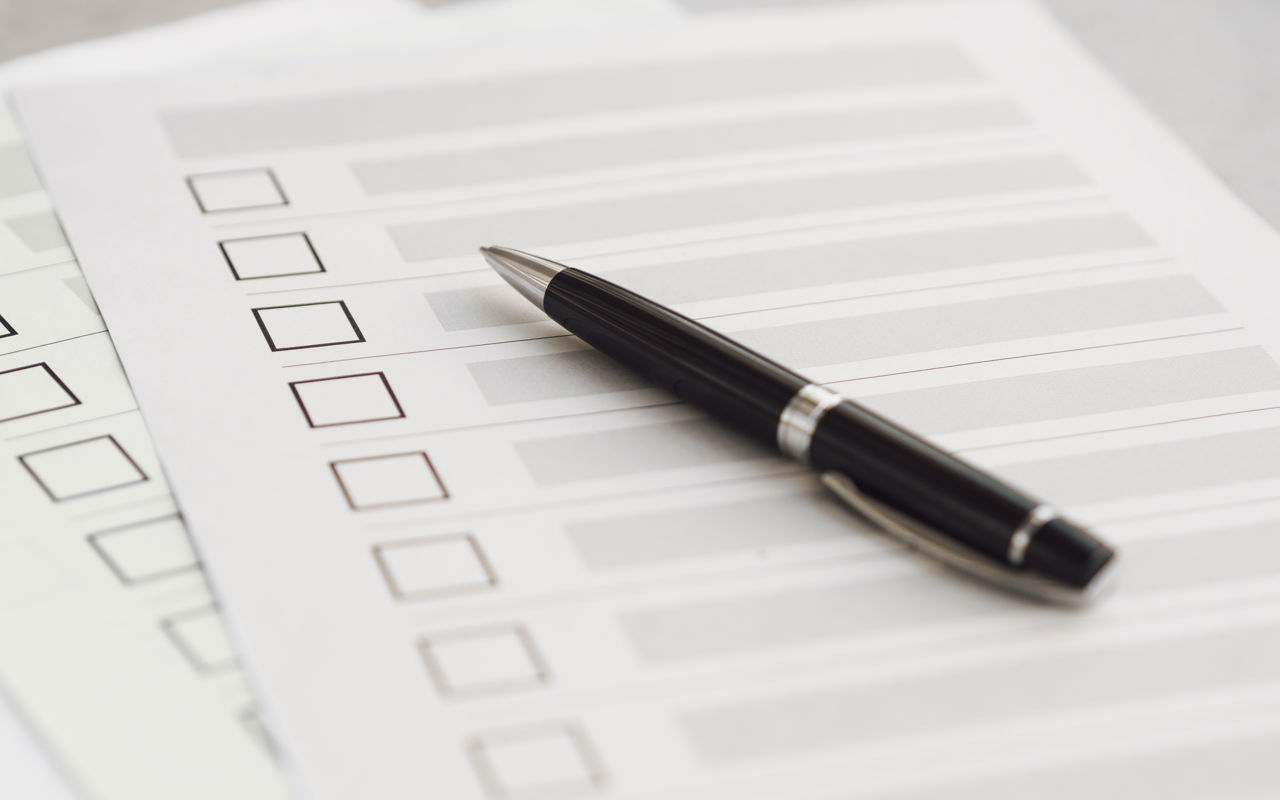 Afkrydsningsskema til alkoholtest